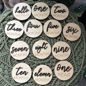 Wooden Milestone Discs Set